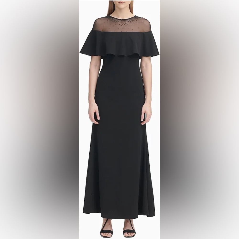 Calvin Klein Black Embellished Gown